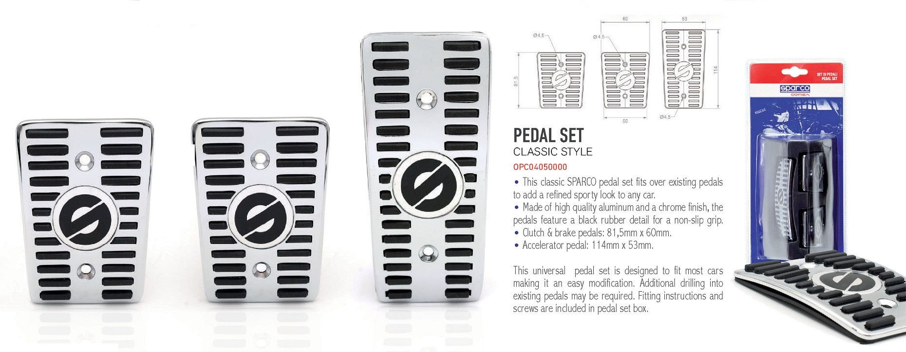 SPARCO SET PEDALA 5 MODELA