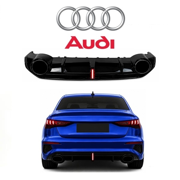 Difuzor A3 za Audi S-line RS sedan LED 20-25