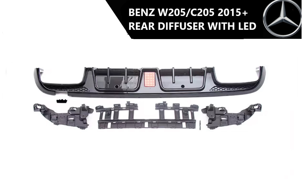 Mercedes w205/c205 zadnji difuzor sa LED stop svetlom 2015+