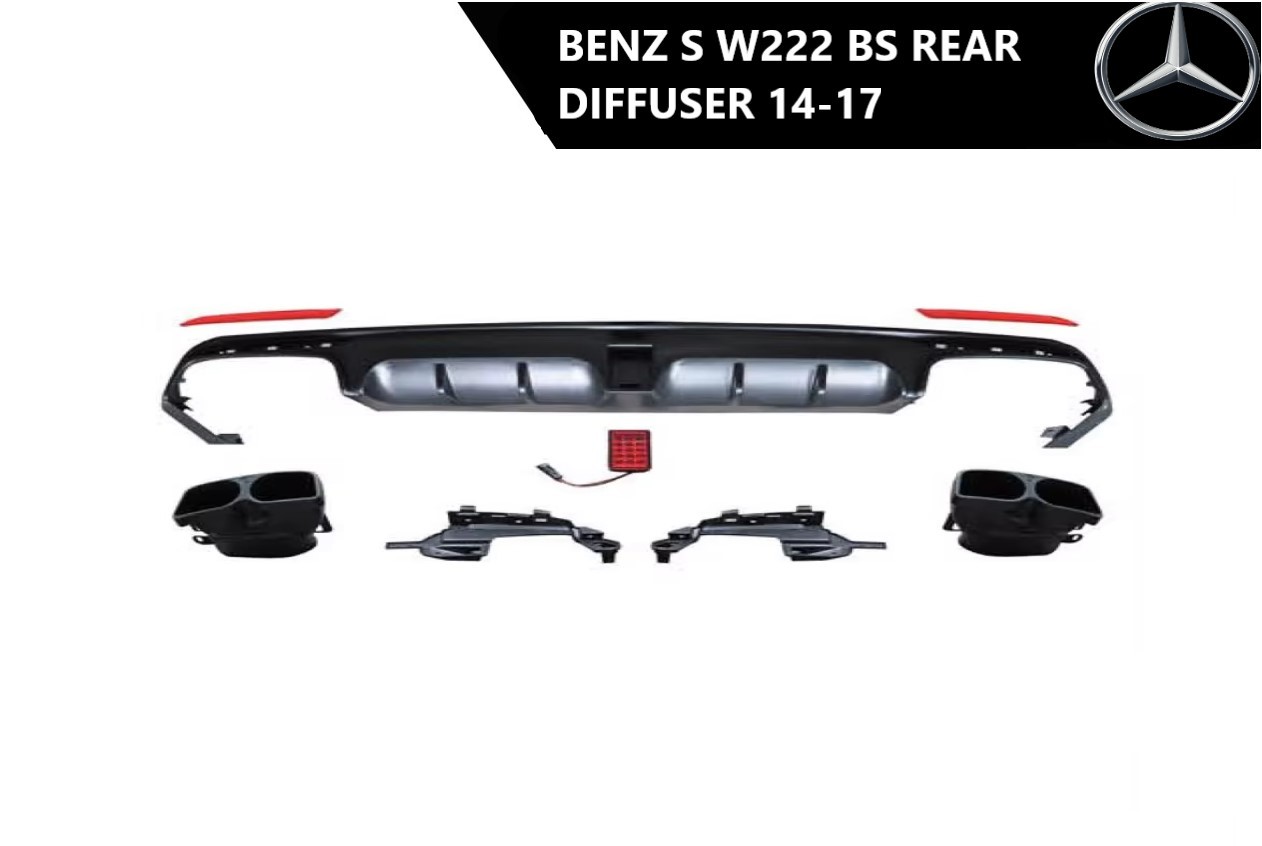 Mercedes S W222 BS zadnji difuzor sa led stop svetlom 14-17