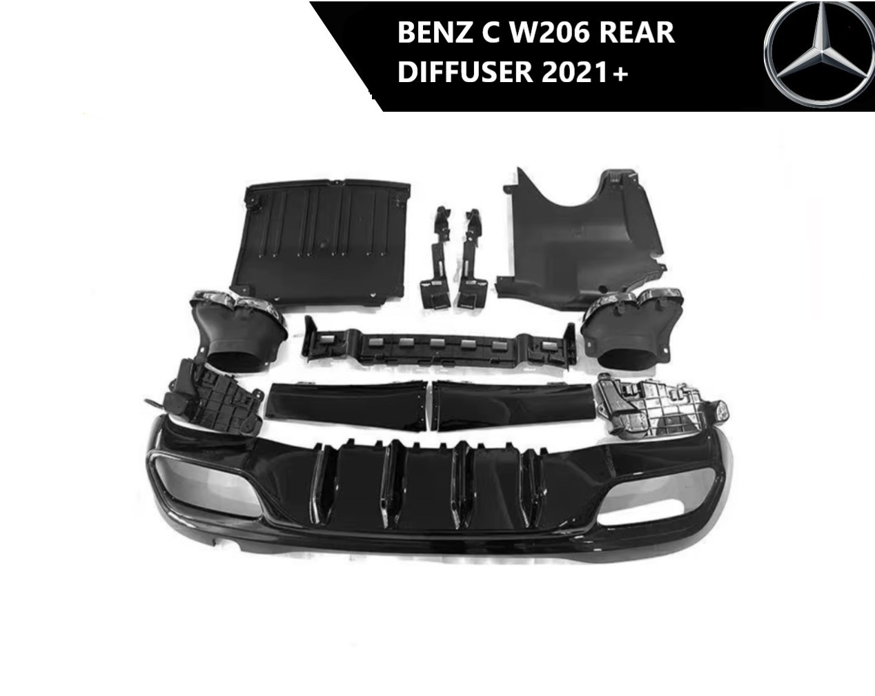 Mercedes C W206 zadnji difuzor 2021+