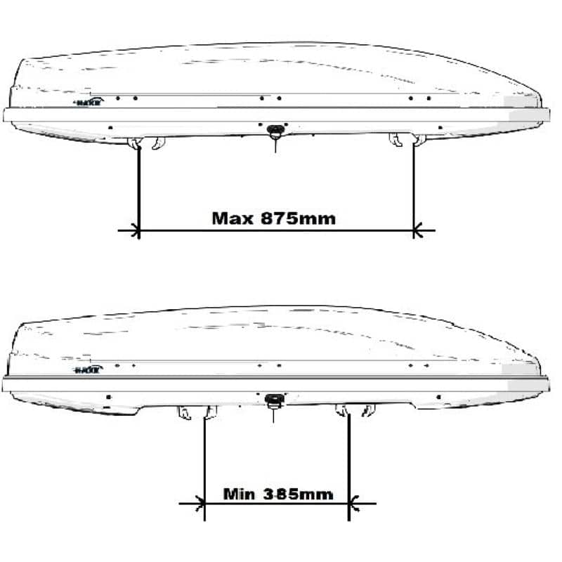 Krovni kofer 370L sivi/mat &ndash; Hakr Magic 370 HV2370