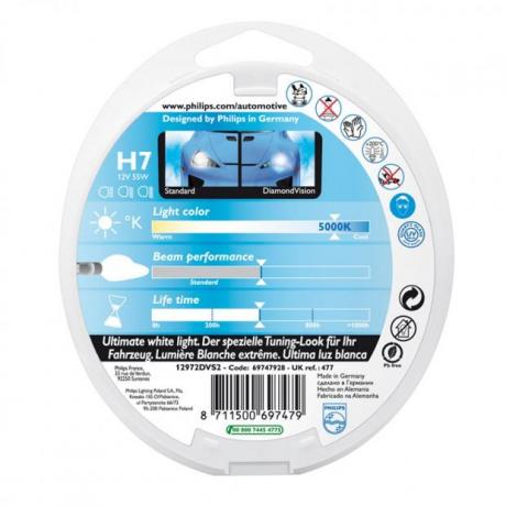 H7 PHILIPS DIAMOND VISION/5000 K XENON LOOK