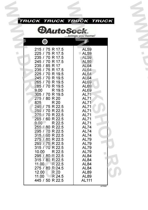 AUTOSOCK CARAPA ZA KAMION,AUTOBUS,RADNU MASINU