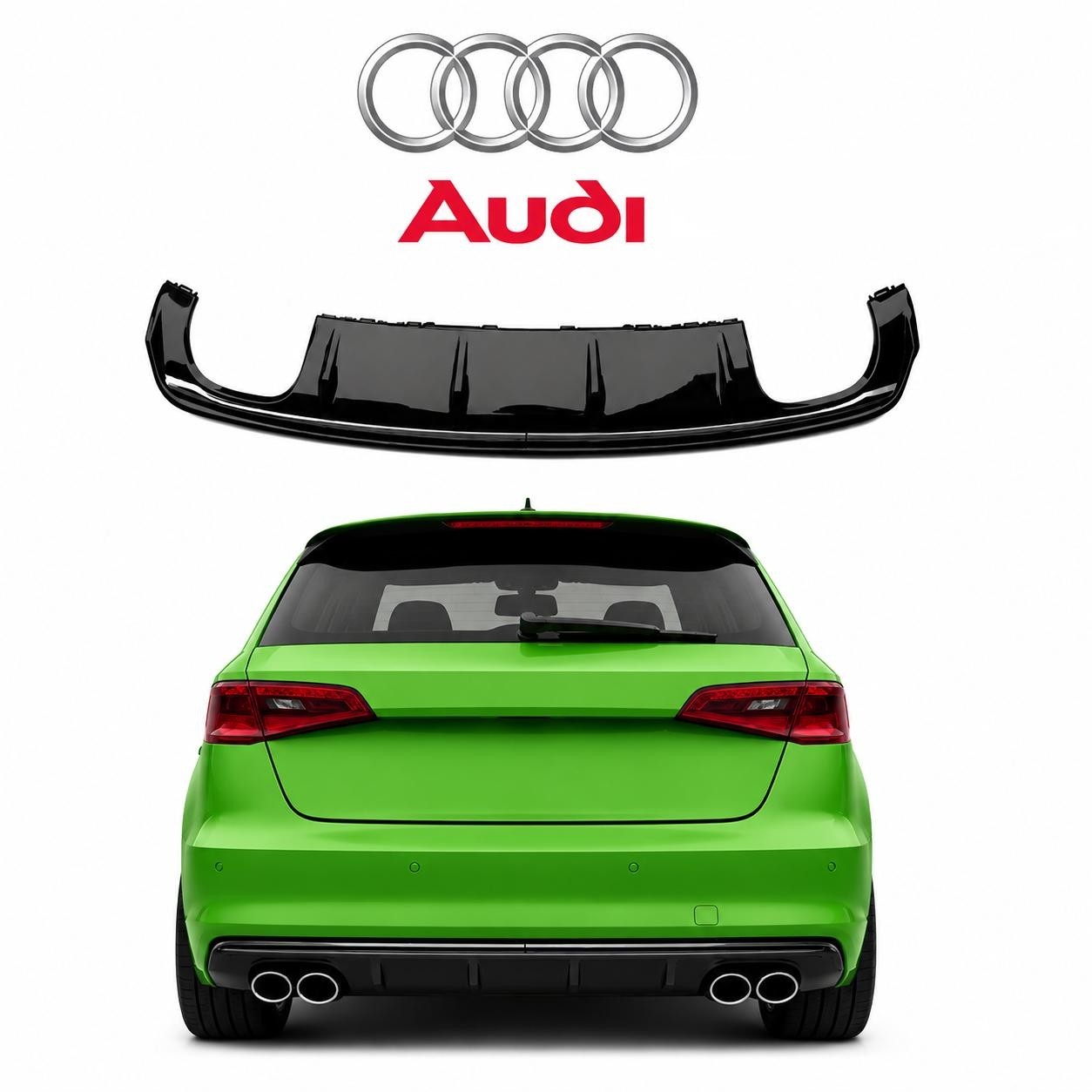 Difuzor A3 za Audi S-line RS hatchback 12-16