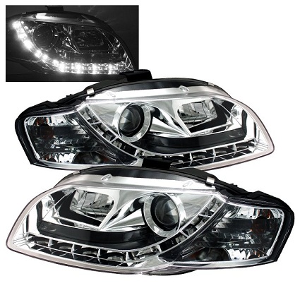 AUDI A4 DEVILEYES 05-08+MOTOR, REAL LED/CRNI SIVI