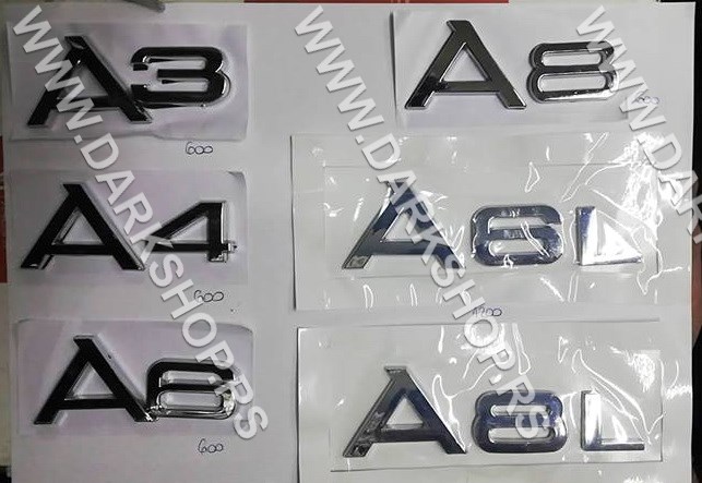 OZNAKE ZA AUDI A3,A4,A6,A8,A6L,A8L,Q5,Q7,SLINE,QUATTRO