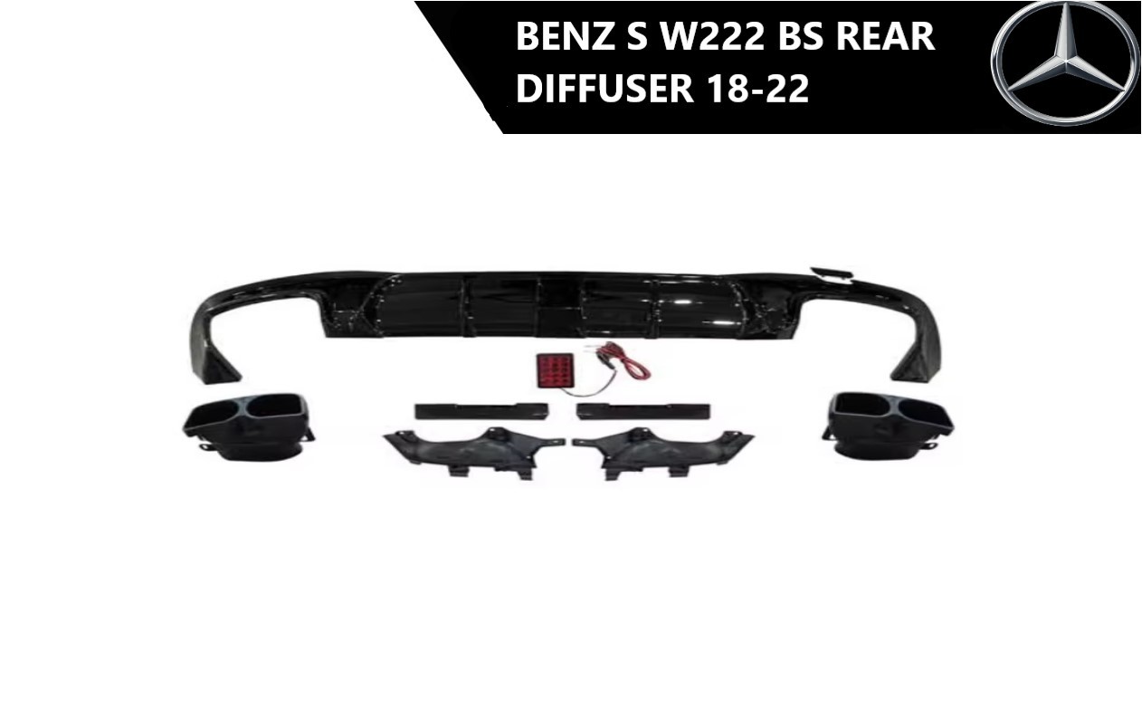 Mercedes S W222 BS zadnji difuzor sa LED stop svetlom 18-22