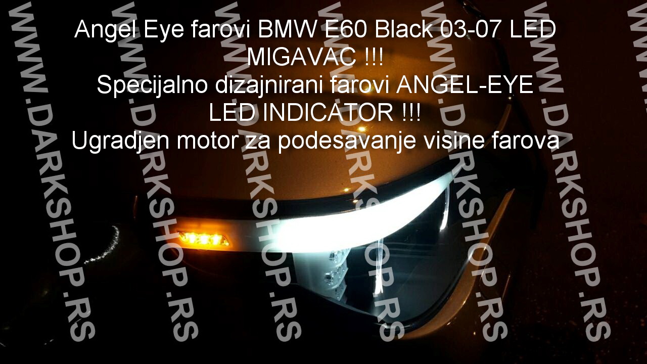 Angel Eye farovi BMW E60 Hrom 03-07 LED MIGAVAC !