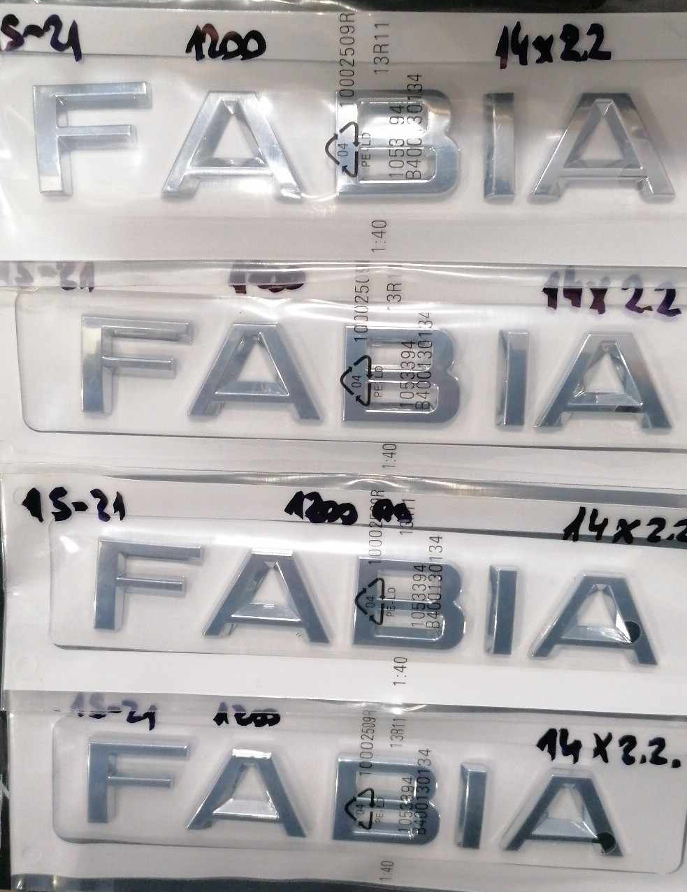 Skoda Fabija 3 slovna oznaka novi font